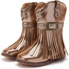 image:imageBMCiTYBM Toddler Cowboy Boots  Lightweight Western Cowgirl Boots for Boys Girls AntiSlip Soft Sole Walking Shoes with Side Zipper for Easy OnOff Classic Stitching for Costumes amp Outdoor PlayBbrown