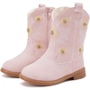 image:imageBMCiTYBM Toddler Girls Cowgirl Boots Little Kids Mid Calf Western Flower Cowboy Pointed Toe Riding Shoes All Season3pink