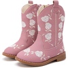 image:imageBMCiTYBM Toddler Girls Cowgirl Boots Little Kids Mid Calf Western Flower Cowboy Pointed Toe Riding Shoes All Season5purple