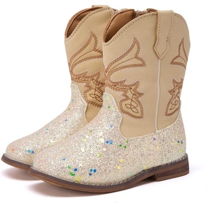 image:imageBMCiTYBM Toddler Cowboy Boots  Lightweight Western Cowgirl Boots for Boys Girls AntiSlip Soft Sole Walking Shoes with Side Zipper for Easy OnOff Classic Stitching for Costumes amp Outdoor PlayCcamel
