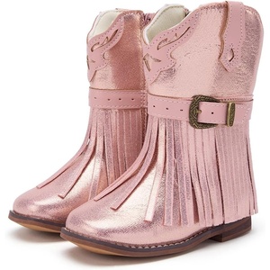 image:imageBMCiTYBM Toddler Cowboy Boots  Lightweight Western Cowgirl Boots for Boys Girls AntiSlip Soft Sole Walking Shoes with Side Zipper for Easy OnOff Classic Stitching for Costumes amp Outdoor PlayBpink