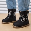 image:imageBMCiTYBM Baby Cowboy Cowgirl Boots Infant Western Shoes Boys Girls Round Toe Boots All Seasons 624 MonthsCblack