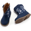 image:imageBMCiTYBM Baby Cowboy Cowgirl Boots Infant Western Shoes Boys Girls Round Toe Boots All Seasons 624 MonthsCnavy