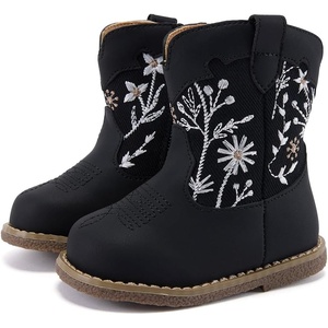 image:imageBMCiTYBM Baby Cowboy Cowgirl Boots Infant Western Shoes Boys Girls Round Toe Boots All Seasons 624 MonthsCblack