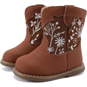 image:imageBMCiTYBM Baby Cowboy Cowgirl Boots Infant Western Shoes Boys Girls Round Toe Boots All Seasons 624 MonthsCbrown