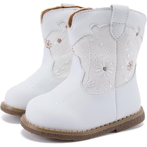 image:imageBMCiTYBM Baby Cowboy Cowgirl Boots Infant Western Shoes Boys Girls Round Toe Boots All Seasons 624 MonthsCwhite