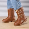 image:imageBMCiTYBM Girls Cowgirl Boots UnisexChild Mid Calf Toddler Cowboy Boots Little Kids Western Boots Round Toe All Seasons ShoesBbrown