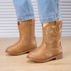 image:imageBMCiTYBM Girls Cowgirl Boots UnisexChild Mid Calf Toddler Cowboy Boots Little Kids Western Boots Round Toe All Seasons ShoesBcamel