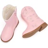 image:imageBMCiTYBM Girls Cowgirl Boots UnisexChild Mid Calf Toddler Cowboy Boots Little Kids Western Boots Round Toe All Seasons ShoesBpink