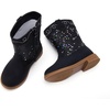 image:imageBMCiTYBM Girls Cowgirl Boots UnisexChild Mid Calf Toddler Cowboy Boots Little Kids Western Boots Round Toe All Seasons ShoesCblack