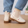 image:imageBMCiTYBM Toddler Girls Boots Fashion Dress Booties Side Zipper Ankle Boots for All SeasonsAwhite