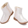 image:imageBMCiTYBM Toddler Girls Boots Fashion Dress Booties Side Zipper Ankle Boots for All SeasonsBwhite