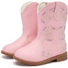 image:imageBMCiTYBM Girls Cowgirl Boots UnisexChild Mid Calf Toddler Cowboy Boots Little Kids Western Boots Round Toe All Seasons ShoesBpink
