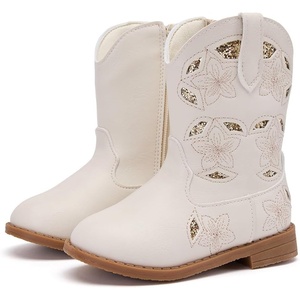 image:imageBMCiTYBM Girls Cowgirl Boots UnisexChild Mid Calf Toddler Cowboy Boots Little Kids Western Boots Round Toe All Seasons ShoesBwhite