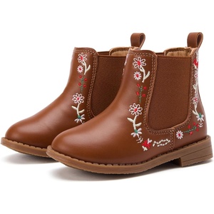 image:imageBMCiTYBM Toddler Girls Boots Fashion Dress Booties Side Zipper Ankle Boots for All SeasonsAbrown