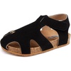 image:imageBMCiTYBM Toddler Boys Girls Sandals Open Toe Arch Support Slides Adjustable Straps Cork Footbed Slippers for Indoor Outdoor2black