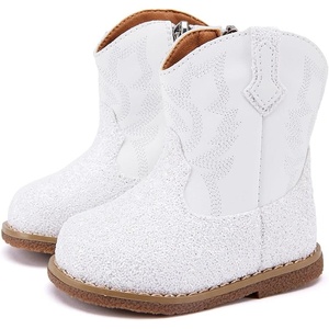 image:imageBMCiTYBM Baby Cowboy Cowgirl Boots Infant Girl Western Shoes All SeasonsGlitterall White